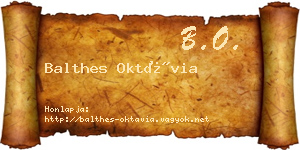 Balthes Oktávia névjegykártya